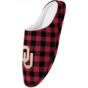 FOCO Oklahoma Sherpa Lined Buffalo Check Memory Foam Slipper - Men's Medium 9/10